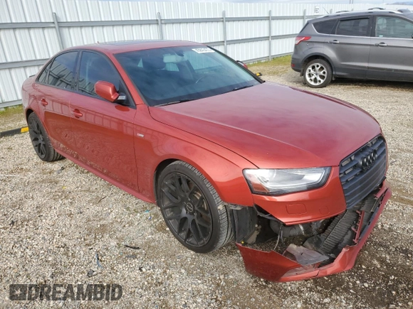 2014 Audi A4 Premium Plus with VIN WAUEFAFL0EN024608, listed as a Copart auction lot 45843405 with 136,335 mi miles and Salvage Title. Bid and sale history available at carsss.com. Image 4.