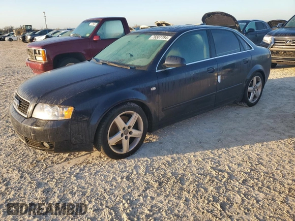 2004 Audi A4 3.0L with VIN WAULT68E34A145795, listed as a Copart auction lot 76507784 with 0 mi miles and Salvage Title. Bid and sale history available at carsss.com. Image 1.