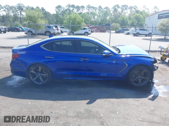 2019 Genesis G70 2.0T Advanced with VIN KMTG44LA7KU034142, listed as a IAAI auction lot 41935432 with 47,908 mi miles. Bid and sale history available at carsss.com. Image 13.