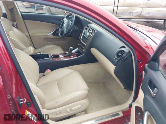 2007 Lexus IS 250 with VIN JTHCK262575010496, listed as a IAAI auction lot 41641740 with 141,664 mi miles. Bid and sale history available at carsss.com. Image 5.