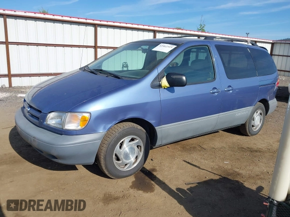2000 Toyota Sienna LE with VIN 4T3ZF13C2YU183815, listed as a IAAI auction lot 42462319 with 217,175 mi miles and . Bid and sale history available at DreamBid. Image 2.