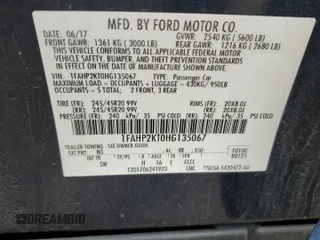 2017 Ford Taurus SHO с VIN 1FAHP2KT0HG135067, выставлен на аукционе Copart как лот 53883255 с пробегом 110 524 миль миль и Чистый • Clean title. История ставок и продаж доступна на DreamBid. Изображение 12.
