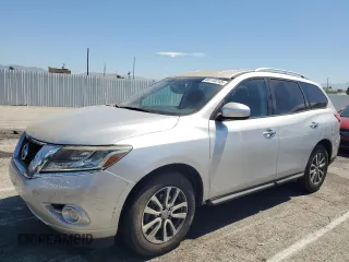 2014 Nissan Pathfinder S with VIN 5N1AR2MM6EC623157, listed as a Copart auction lot 64110745 with 124,100 mi miles and Salvage title. Bid and sale history available at DreamBid. Image 1.