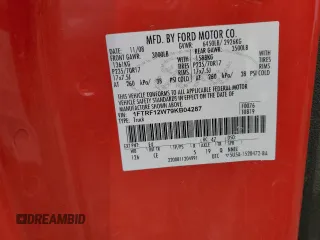 2009 Ford F-150 XL z VIN 1FTRF12W79KB04287, wystawiony jako Copart lot #58559045 z przebiegiem 54 329 mil mil oraz Szkoda całkowita • Salvage title. Historia ofert i sprzedaży dostępna na DreamBid. Obrazek 12.
