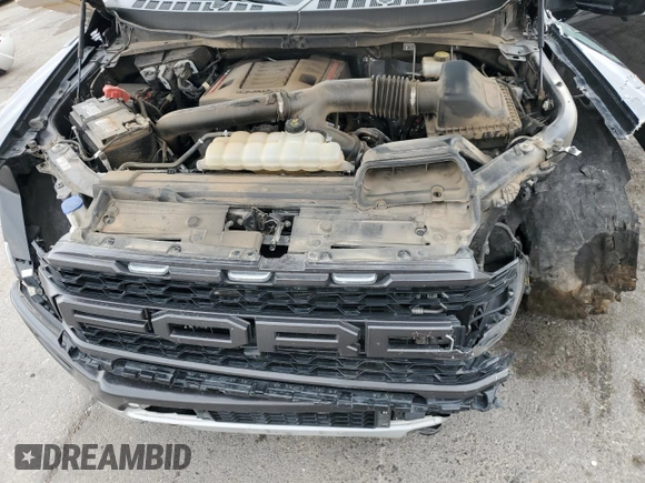 2021 Ford F-150 Raptor with VIN 1FTFW1RG3MFC62242, listed as a Copart auction lot 69325264 with 33,497 mi miles and Salvage Title. Bid and sale history available at carsss.com. Image 12.