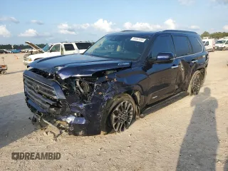 2023 Toyota Sequoia SR5 with VIN 7SVAAABA8PX003412, listed as a Copart auction lot 80063494 with 25,370 mi miles and Salvage Title. Bid and sale history available at carsss.com. Image 1.