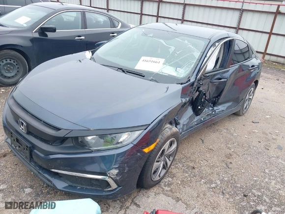 2020 Honda Civic Sedan LX with VIN 19XFC2F62LE025535, listed as a IAAI auction lot 41651661 with 1 mi miles. Bid and sale history available at carsss.com. Image 2.