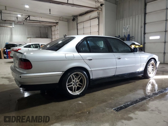 2000 BMW 7 Series 740i with VIN WBAGG834XYDN80320, listed as a Copart auction lot 54906225 with 284,262 mi miles and Salvage Title. Bid and sale history available at DreamBid. Image 3.