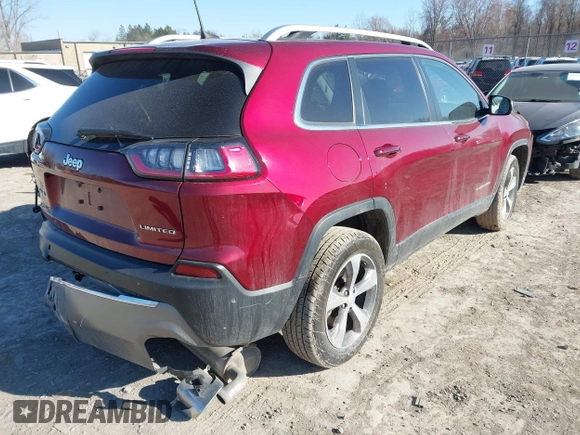 2020 Jeep Cherokee Limited with VIN 1C4PJMDNXLD555396, listed as a IAAI auction lot 41839372 with 36,078 mi miles. Bid and sale history available at carsss.com. Image 4.