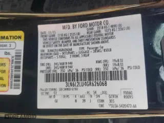 2016 Lincoln MKZ Hybrid with VIN 3LN6L2LU4GR626068, listed as a Copart auction lot 48518675 with 86,226 mi miles and Salvage Title. Bid and sale history available at carsss.com. Image 12.