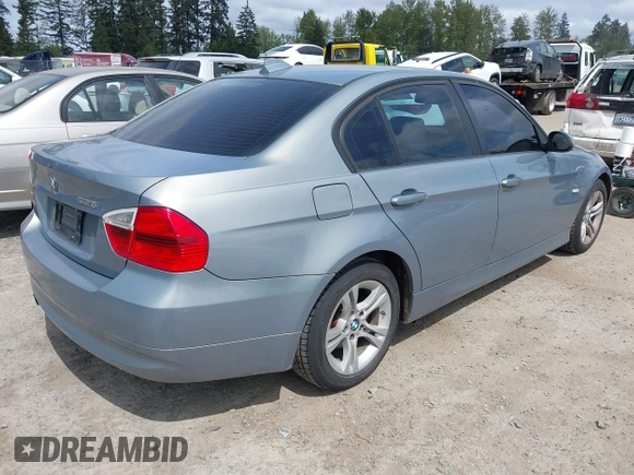 2008 BMW 3 Series 328i with VIN WBAVC53518F008938, listed as a IAAI auction lot 42150683 with 129,989 mi miles. Bid and sale history available at carsss.com. Image 4.