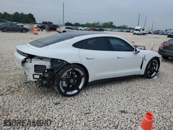 2021 Porsche Taycan with VIN WP0AA2Y1XMSA19047, listed as a Copart auction lot 53094735 with 58,025 mi miles and Salvage title. Bid and sale history available at DreamBid. Image 3.