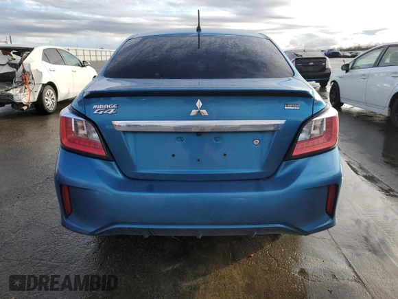 2021 Mitsubishi Mirage ES with VIN ML32FUFJXMHF01456, listed as a Copart auction lot 44210695 with 88,756 mi miles and Salvage title. Bid and sale history available at DreamBid. Image 6.