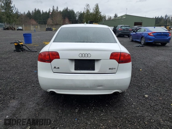 2008 Audi A4 2.0T with VIN WAUAF78E28A140405, listed as a Copart auction lot 51190195 with 169,585 mi miles and Clean title. Bid and sale history available at DreamBid. Image 6.