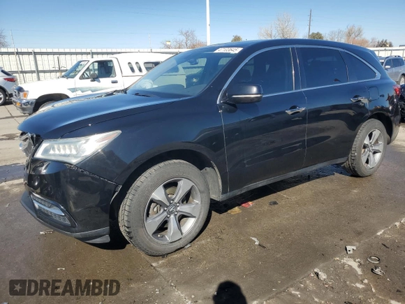 2016 Acura MDX with VIN 5FRYD4H25GB051007, listed as a Copart auction lot 47103645 with 170,517 mi miles and Salvage Title. Bid and sale history available at carsss.com. Image 1.