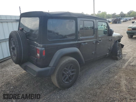 2024 Jeep Wrangler Sport S z VIN 1C4PJXDGXRW334039, wystawiony jako Copart lot #54206225 z przebiegiem 13 528 mil mil oraz Szkoda całkowita • Salvage title. Historia ofert i sprzedaży dostępna na DreamBid. Obrazek 3.