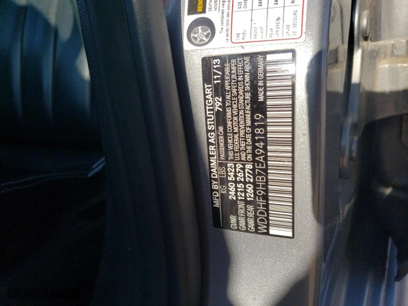 2014 Mercedes-Benz E-Class E 250 BlueTEC Luxury with VIN WDDHF9HB7EA941819, listed as a Copart auction lot 51403925 with 378,730 mi miles and Salvage Title. Bid and sale history available at carsss.com. Image 12.