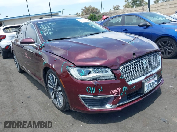 2017 Lincoln MKZ Reserve with VIN 3LN6L5E93HR619155, listed as a IAAI auction lot 42588411 with 60,140 mi miles and . Bid and sale history available at DreamBid. Image 1.