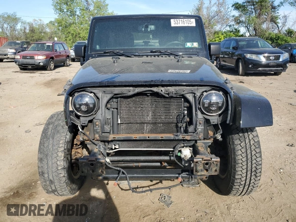 2013 Jeep Wrangler Unlimited Moab with VIN 1C4HJWEG9DL667663, listed as a Copart auction lot 53716105 with 184,885 mi miles and Salvage title. Bid and sale history available at DreamBid. Image 5.
