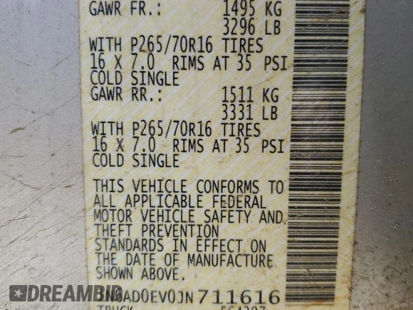 2018 Nissan Frontier Pro-4X with VIN 1N6AD0EV0JN711616, listed as a Copart auction lot 48171905 with 99,172 mi miles and Salvage title. Bid and sale history available at DreamBid. Image 13.