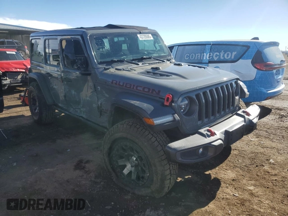 2021 Jeep Wrangler Unlimited Rubicon with VIN 1C4HJXFG6MW581407, listed as a Copart auction lot 43720585 with 34,176 mi miles and Salvage Title. Bid and sale history available at carsss.com. Image 4.