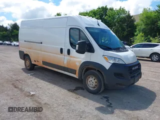 2023 Ram ProMaster Cargo with VIN 3C6LRVDGXPE541587, listed as a IAAI auction lot 42218217 with 65,963 mi miles. Bid and sale history available at carsss.com. Image 1.