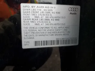 2012 Audi Q7 Premium Plus with VIN WA1LMAFEXCD009368, listed as a Copart auction lot 43187195 with 343,904 mi miles and Clean title. Bid and sale history available at DreamBid. Image 13.