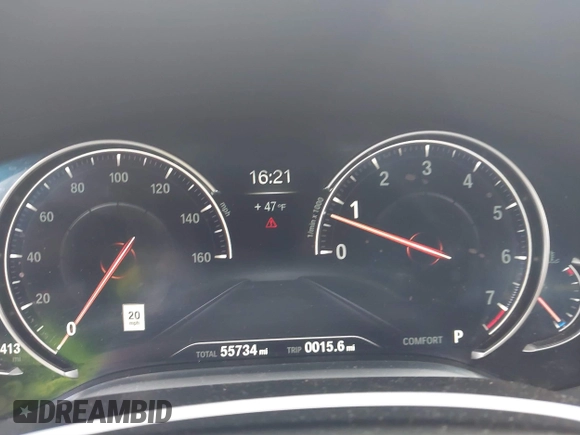 2019 BMW 7 Series 740i xDrive with VIN WBA7E4C52KGV70359, listed as a IAAI auction lot 41421504 with 55,734 mi miles and . Bid and sale history available at carsss.com. Image 15.
