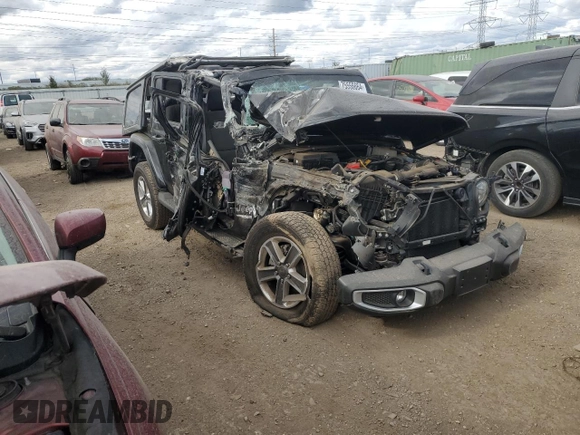 2022 Jeep Wrangler Unlimited Sahara Altitude with VIN 1C4HJXEG0NW241043, listed as a Copart auction lot 75556664 with Not provided miles and Salvage title. Bid and sale history available at DreamBid. Image 4.