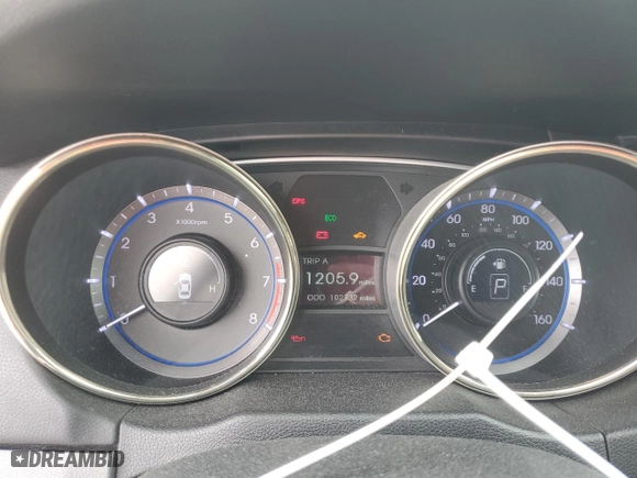 2013 Hyundai Sonata Limited with VIN 5NPEC4AC8DH576313, listed as a Copart auction lot 45717285 with 102,932 mi miles and Salvage Title. Bid and sale history available at carsss.com. Image 9.