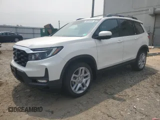 2025 Honda Passport EX-L z VIN 5FNYF8H51SB009536, wystawiony jako Copart lot #59010555 z przebiegiem 767 mil mil oraz Szkoda całkowita • Salvage title. Historia ofert i sprzedaży dostępna na DreamBid. Obrazek 1.