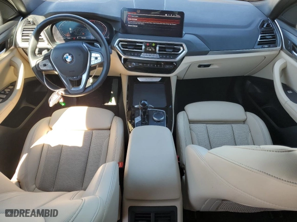 2022 BMW X3 sDrive30i with VIN 5UX43DP04N9K91982, listed as a Copart auction lot 42221855 with 38,121 mi miles and Salvage Title. Bid and sale history available at carsss.com. Image 8.