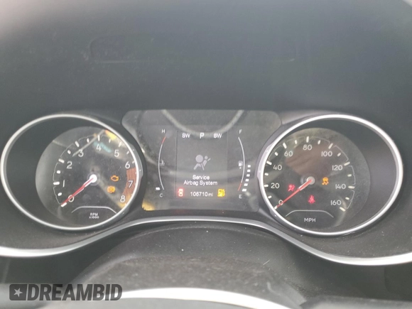 2017 Jeep Compass Latitude with VIN 3C4NJDBB4HT646245, listed as a Copart auction lot 49741915 with 106,710 mi miles and Salvage Title. Bid and sale history available at carsss.com. Image 9.