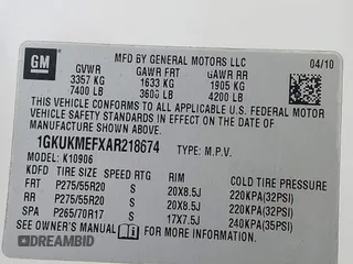 2010 GMC Yukon XL Denali with VIN 1GKUKMEFXAR218674, listed as a IAAI auction lot 41689848 with 1 mi miles. Bid and sale history available at carsss.com. Image 9.