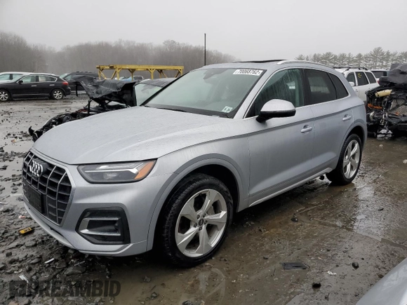 2021 Audi Q5 Premium Plus with VIN WA1BAAFY5M2098004, listed as a Copart auction lot 70068762 with 10,336 mi miles. Bid and sale history available at carsss.com. Image 1.