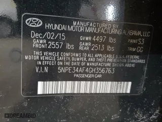 2016 Hyundai Sonata 2.4L Sport with VIN 5NPE34AF4GH356763, listed as a Copart auction lot 46687615 with 55,702 mi miles and Salvage Title. Bid and sale history available at carsss.com. Image 12.