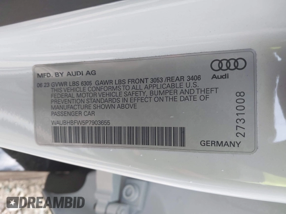 2023 Audi RS e-tron GT z VIN WAUBHBFW5P7903655, wystawiony jako IAAI lot #40952092 z przebiegiem 8 959 mil mil oraz . Historia ofert i sprzedaży dostępna na DreamBid. Obrazek 9.