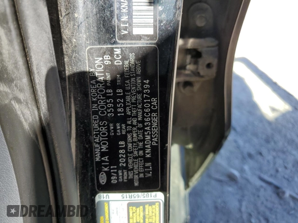 2012 Kia Rio LX with VIN KNADM5A36C6017394, listed as a Copart auction lot 80792054 with 121,126 mi miles and Clean Title. Bid and sale history available at DreamBid. Image 12.