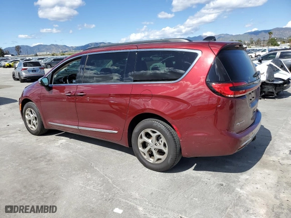 2023 Chrysler Pacifica Limited with VIN 2C4RC3GG9PR605377, listed as a Copart auction lot 51781805 with 7,606 mi miles and Salvage Title. Bid and sale history available at carsss.com. Image 2.