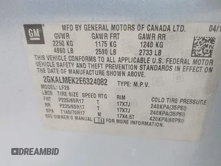 2014 GMC Terrain SLE with VIN 2GKALMEK2E6324082, listed as a IAAI auction lot 41887456 with 164,578 mi miles. Bid and sale history available at carsss.com. Image 9.