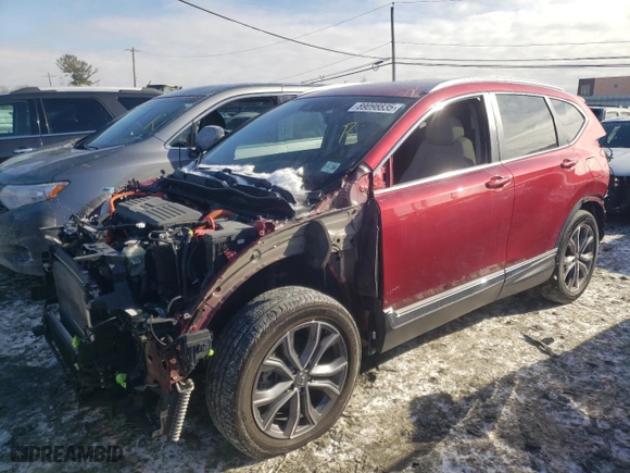 2021 Honda CR-V Hybrid Touring with VIN 7FART6H94ME008327, listed as a Copart auction lot 89098835 with 52,055 mi miles and Salvage Title. Bid and sale history available at carsss.com. Image 1.