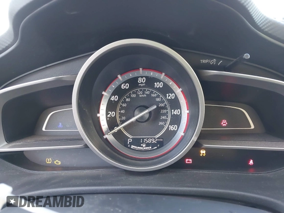 2015 Mazda 3 i SV with VIN JM1BM1T73F1225611, listed as a IAAI auction lot 41622606 with 115,892 mi miles. Bid and sale history available at carsss.com. Image 7.