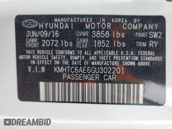 2016 Hyundai Veloster Turbo z VIN KMHTC6AE6GU302201, wystawiony jako Copart lot #54613235 z przebiegiem 105 796 mil mil oraz Szkoda całkowita • Salvage title. Historia ofert i sprzedaży dostępna na DreamBid. Obrazek 13.
