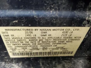 2007 Nissan Maxima 3.5 SL with VIN 1N4BA41E87C831834, listed as a Copart auction lot 41422205 with 134,025 mi miles and Salvage Title. Bid and sale history available at carsss.com. Image 12.