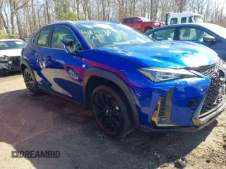 2021 Lexus UX with VIN JTHR9JBH1M2050209, listed as a IAAI auction lot 41874736 with 31,536 mi miles. Bid and sale history available at carsss.com. Image 1.
