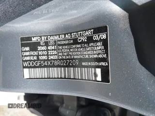 2008 Mercedes-Benz C 300 Sport z VIN WDDGF54X78R027209, wystawiony jako IAAI lot #42586909 z przebiegiem 146 867 mil mil oraz . Historia ofert i sprzedaży dostępna na DreamBid. Obrazek 9.