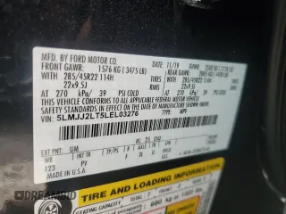 2020 Lincoln Navigator Reserve z VIN 5LMJJ2LT5LEL03276, wystawiony jako Copart lot #76548834 z przebiegiem 23 646 mil mil oraz Nie do naprawy • Non repairable. Historia ofert i sprzedaży dostępna na DreamBid. Obrazek 14.