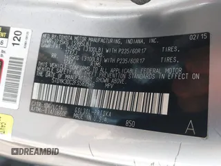 2015 Toyota Sienna XLE with VIN 5TDYK3DC2FS582546, listed as a IAAI auction lot 42443288 with 274,214 mi miles and . Bid and sale history available at DreamBid. Image 9.