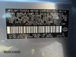 2014 Lexus IS 250 with VIN JTHCF1D27E5014113, listed as a Copart auction lot 54068085 with 163,993 mi miles and Clean Title. Bid and sale history available at DreamBid. Image 10.