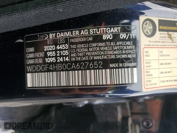2012 Mercedes-Benz C 250 Sport с VIN WDDGF4HB0CA627652, выставлен на аукционе Copart как лот 65269385 с пробегом 112 504 миль миль и Чистый • Clean title. История ставок и продаж доступна на DreamBid. Изображение 12.